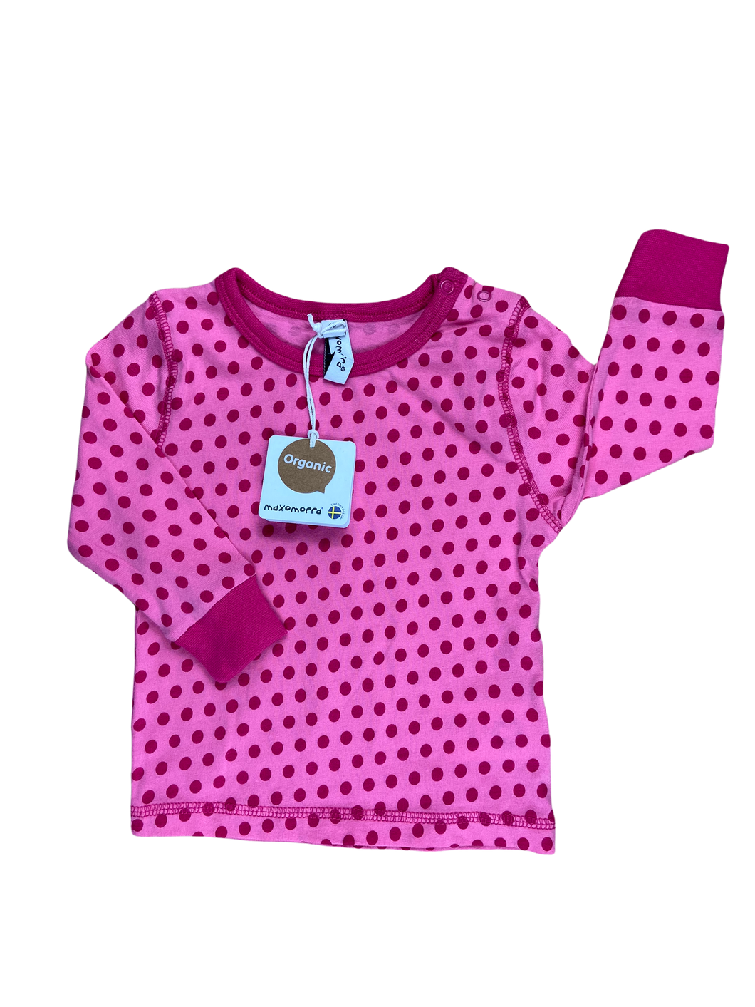 Maxomorra Shirt pink Pünktchen GOTS Sale