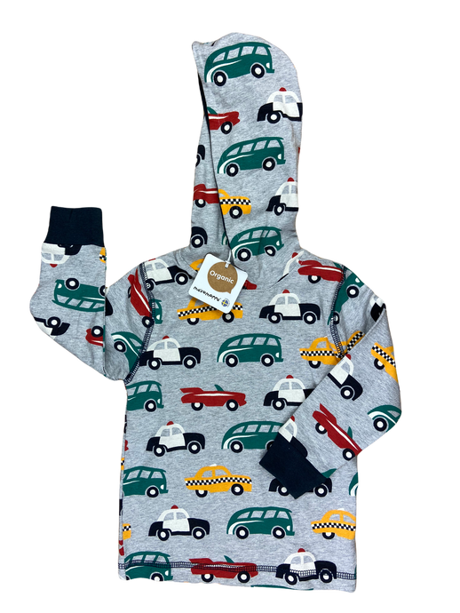 Maxomorra Kapuzenjacke grau Autos nachhatlige Kinderkleidung Second Hand Tildi